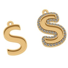 alfabeto lettere jewelry s gioielleria design pendente 3d print model - Mito3D