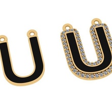 alfabeto lettere jewelry u gioielleria design pendente 3d print model - Mito3D