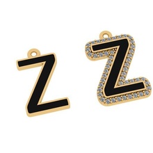 alfabeto letras jewelry z joyería joya diseño colgante pendiente 3d print model - Mito3D