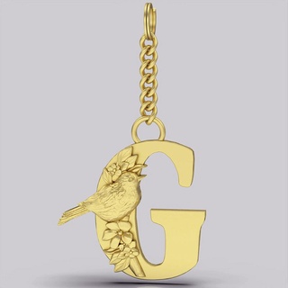 alphabet letters jhbg key holder alian g silver gold jewelry printable 3d model trend fashion design zbrush tiger 3d print model - Mito3D