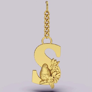 alfabe harfler anahtar Kulp destek mektup kolye gümüş altın kuyumcular yazdırılabilir 3d model akım moda tasarım zbrush 3d print model - Mito3D