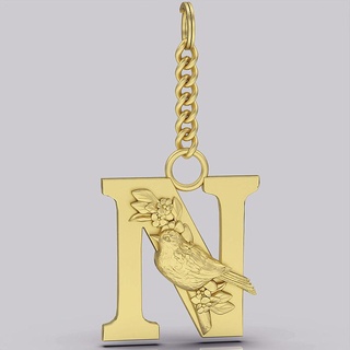 alphabet letters n key holder alian g silver gold jewelry printable 3d model trend fashion design zbrush tiger 3d print model - Mito3D