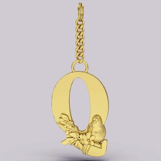 alphabet letters q key holder alian g silver gold jewelry printable 3d model trend fashion design zbrush tiger 3d print model - Mito3D