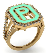 Alphabet Briefe Ring Schmuck Gold Silber Diamant Juwel Engagement Hochzeit Mode Goldring 3d print model - Mito3D