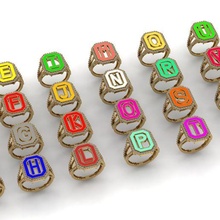 alfabe harfler yüzük takı A 39 dan Z ye altın gümüş elmas mücevher nişan düğün moda 3d print model - Mito3D