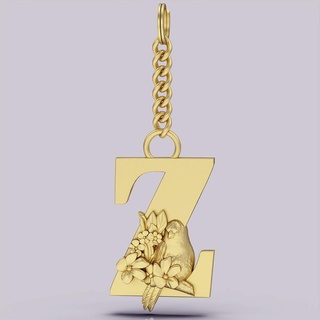 alfabe harfler anahtar Kulp destek mektup gümüş altın takı yazdırılabilir 3d model akım moda tasarım zbrush 3d print model - Mito3D