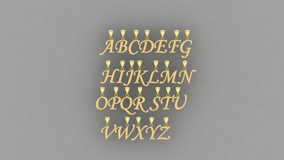 alphabet locket necklaces 3d print model - Mito3D
