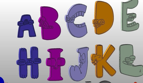 alfabeto ciencia letras abecedario niños 3d print model - Mito3D