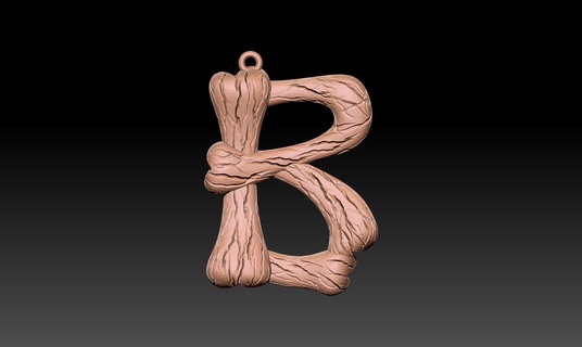 alphabet necklace 'b' 3d print model - Mito3D