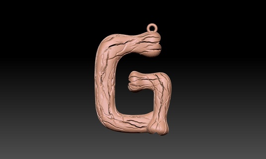 alphabet necklace 'g' 3d print model - Mito3D