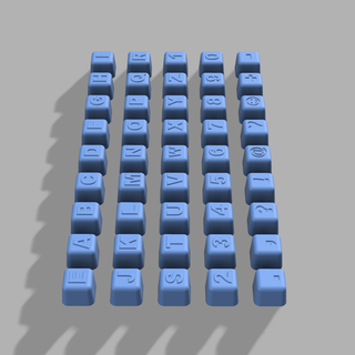 alfabeto números pontuação marcas 1000stl vácuo formando banho bombear 3d print model - Mito3D