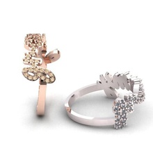 alfabeto anillo la joyería los anillos texto fuente cuarzos amor compromiso el platino de oro plata 3d imprimible moda prendas vestir las mujeres 3d print model - Mito3D