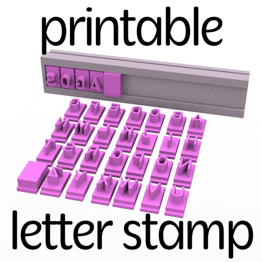 alphabet stamp - capital letters 6x5mm home print cookies battery printer letter party printable cakes 3d dining cookie cooky cookiecutter cutter markers 3dprint kitchen biscuit sharp plate household house gingerbread ginger bread fondant 3D print model - Mito3D