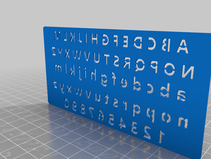 alfabeto estêncil alfabetos segoeui 3d impressão 3d print model - Mito3D
