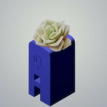 alphabet vase 2 succulent plants 3d print model - Mito3D