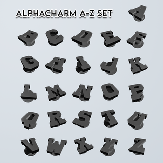 alphacharm set customizable alphabet jibbitz crocs alphabetical croc charms accessories letters shoe gifts lettering abc alphabetic unique personalized 3d print model - Mito3D