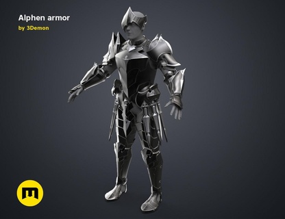 alphen armor - tales helmet game wearable man action fight cosplay costume fantasy anime videogame 3d print model - Mito3D