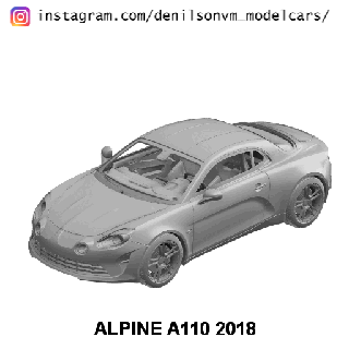 alpine a110 2018 1 24 scale 25 modern classic renault sports car 3d print model - Mito3D