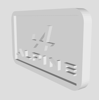 alpine logo car decoration art 3d print model - Mito3D