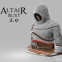 altair bust 20 assassins creed ubisoft video game sculptures 3d print model - Mito3D