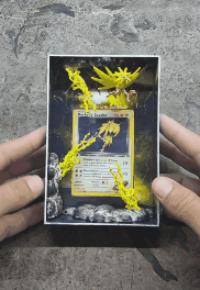 autel Cadre Pokémon zapdos tcg cartes 146 pokeball commerce carte Jeu titulaire soutien 3d print model - Mito3D