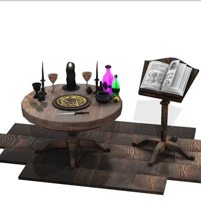 altar magic table portions wizard witch 3d model character people occupations magician occupation 3d print model - Mito3D