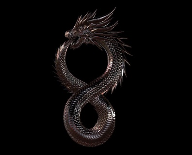 alterado carbón ouroboros continuar serpiente colgante pendiente Arte 3d print model - Mito3D