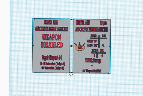 alternate reaver titan apocalypse missile launcher arm weapon card adeptus titanicus reaver titan weapon card  3d print model - Mito3D