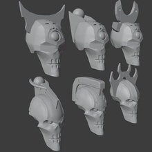 alternative necron lord heads game head warhammer 40k 40000 space zombie overlord lichfuard 3d print model - Mito3D