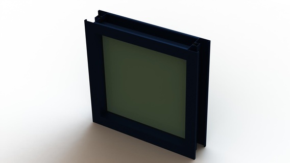 aluminium glass fixed window 3d print model - Mito3D
