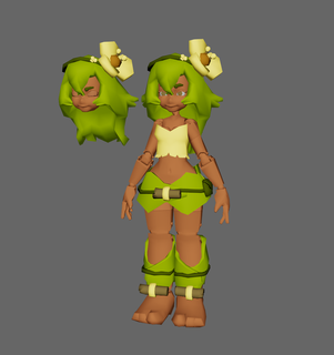 amalia wakfu - articulated figure art toy stylized videogame ankama dofus low poly vintage action cute 3d print model - Mito3D