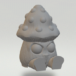 amanita mini mushroom toy cute easy support free 3d print model - Mito3D