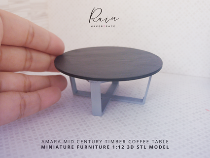 amara-inspired mid-century coffee table miniature furniture dollhouse ikea modern mini 3d print model - Mito3D