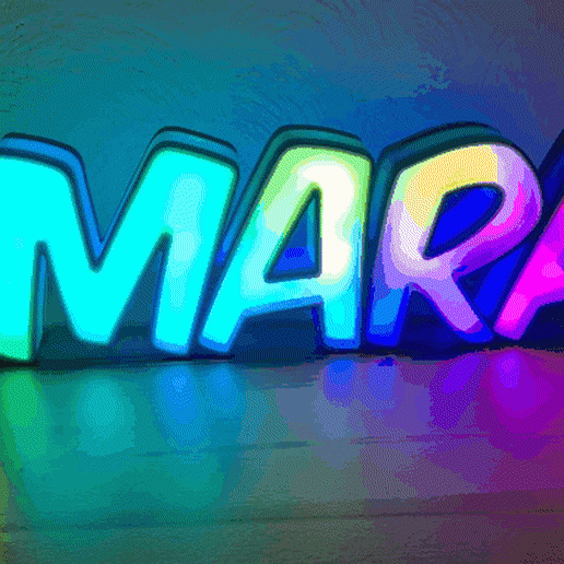 Amara LED beleuchtet Briefe Dekor 3D print model - Mito3D