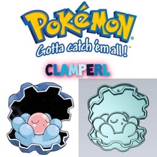 amazing pokemon clamperl cookie cutter stamp cake decorating cartoon anime game decoration baking bakery biscuit pikachu ash pokeball 3d print model - Mito3D