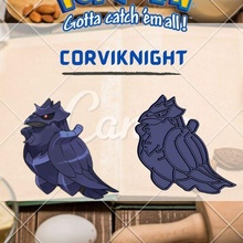 amazing pokemon corviknight cookie cutter stamp cake decorating cartoon anime game decoration baking bakery biscuit pikachu ash pokeball 3d print model - Mito3D