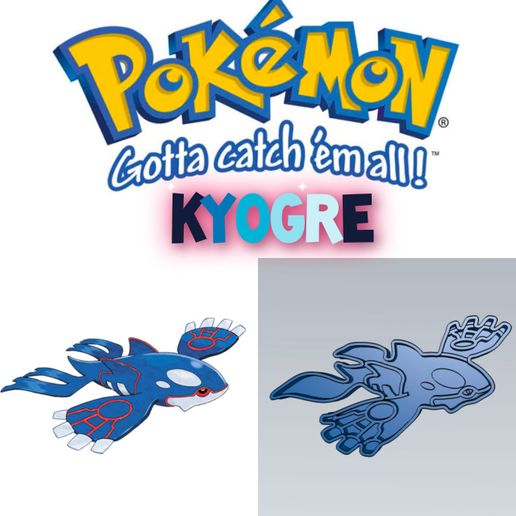 sorprendente Pokemon kyogre biscotto taglierina francobollo torta decorare cartone animato anime gioco decorazione cottura forno Pikachu cenere pokeball 3D print model - Mito3D