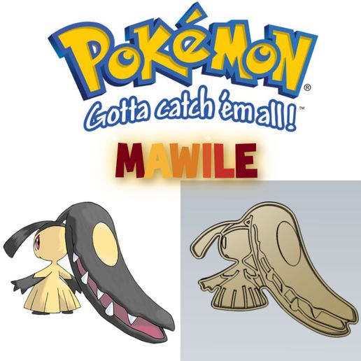 asombroso pokemon mawile Galleta cortador sello pastel decoracion dibujos animados anime juego decoración horneando panadería galleta Pikachu ceniza pokebola 3D print model - Mito3D