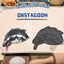 amazing pokemon obstagoon cookie cutter stamp cake decorating cartoon anime game decoration baking bakery biscuit pikachu ash pokeball 3d print model - Mito3D