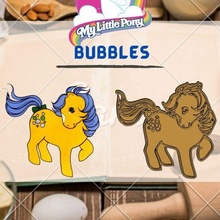 asombroso poni personaje burbujas Galleta cortador sello dibujos animados pequeño Pony niños cocina galleta panadería 3d print model - Mito3D