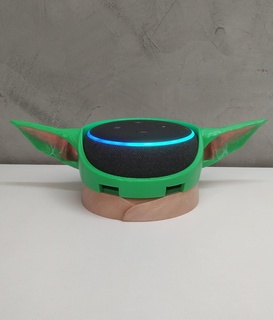 Amazon Eko nokta 3rd gen temel bebek Yoda yankı noktası Alexa destek dekor 3d print model - Mito3D