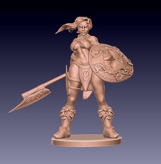 amazon warrior axe Game rpg dnd pathfinder tabletop gaming miniatures figure 3d print model - Mito3D