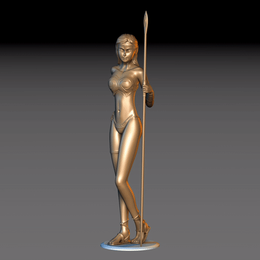 Amazonas Krieger Statue Kunst sexy Mädchen Frau poly Gadget stl 3D print model - Mito3D