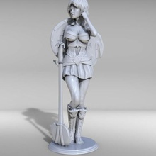 amazonka axe art woman 3dprint fantasy 3d print model - Mito3D