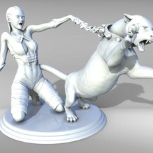 amazonka panthère art femme 3dprint fantasy 3d print model - Mito3D