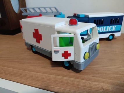 ambulance car toy car toy car toy pla ambulancia truck kid toy easy print cars toy ambulance car toy  3d print model - Mito3D
