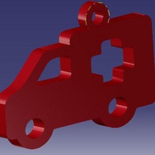 la ambulancia gadget anillo de claves llavero cruz roja 3d print model - Mito3D
