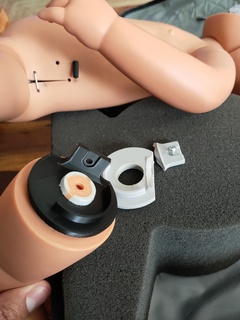 ambulatory infant dummy leg attachment ambu fastening 3d print model - Mito3D