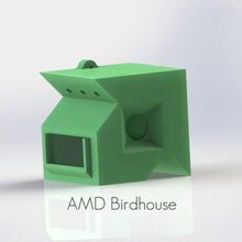 amd kuş evi ev açık bahçe 3d print model - Mito3D