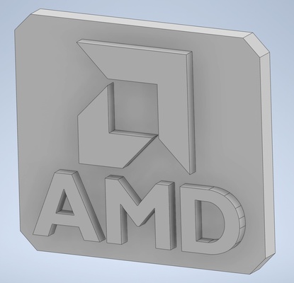 amd logo decorative plate art 3d print model - Mito3D